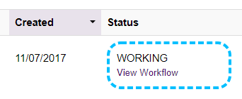 Benefits Self-Service Working Workflow Status