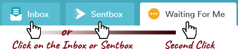Click on the Inbox or Sentbox tab