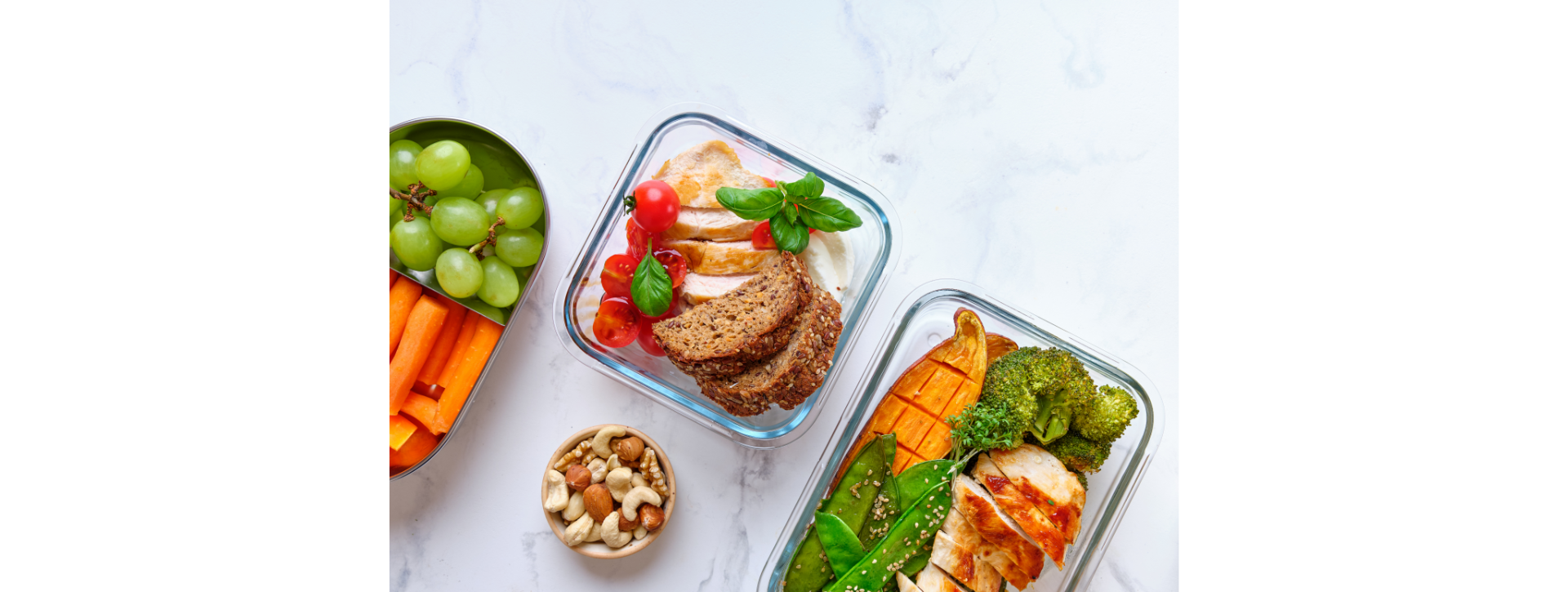 3 prepped healthy meals